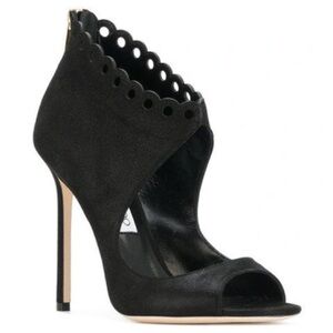 Jimmy Choo Blythe 110 Black Grainy Leather Sandals Size 41